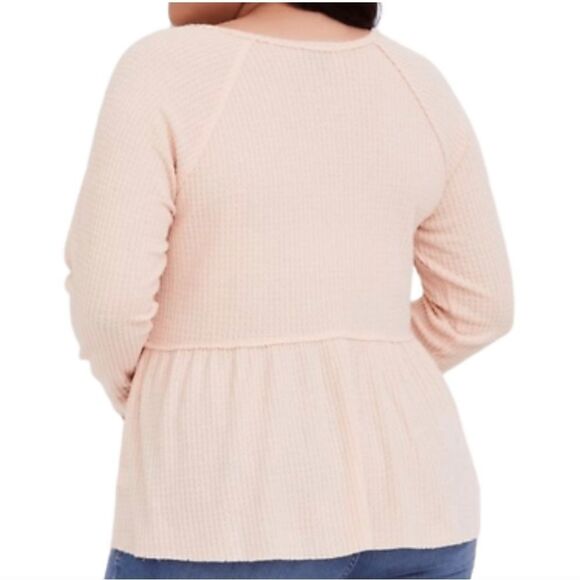 Torrid Brushed Waffle Knit Henley Top - Picture 9 of 9